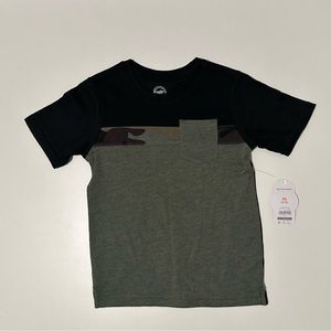NWT Wonder Nation XS (4-5) T-shirt Black and Green with Camo